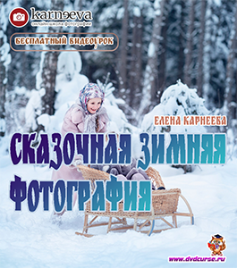 Бесплатный видеоурок Как снять сказочную зимнюю фотографию (Елена Карнеева, Школа фотографии Елены Карнеевой)
