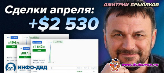 Видеозапись +$2530 на спокойной, уверенной торговле - Дмитрий Брыляков, Издательство Info-DVD Видеозапись +$2530 на спокойной, уверенной торговле - Дмитрий Брыляков, Издательство Info-DVD